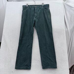 Vintage Wrangler Jeans Men 36x29 Green Original Straight Leg 13MWZ Made In USA